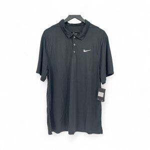 NIKE Men's Black Dri-Fit Performance Regular-Fit Short Sleeve Polo SZ XL